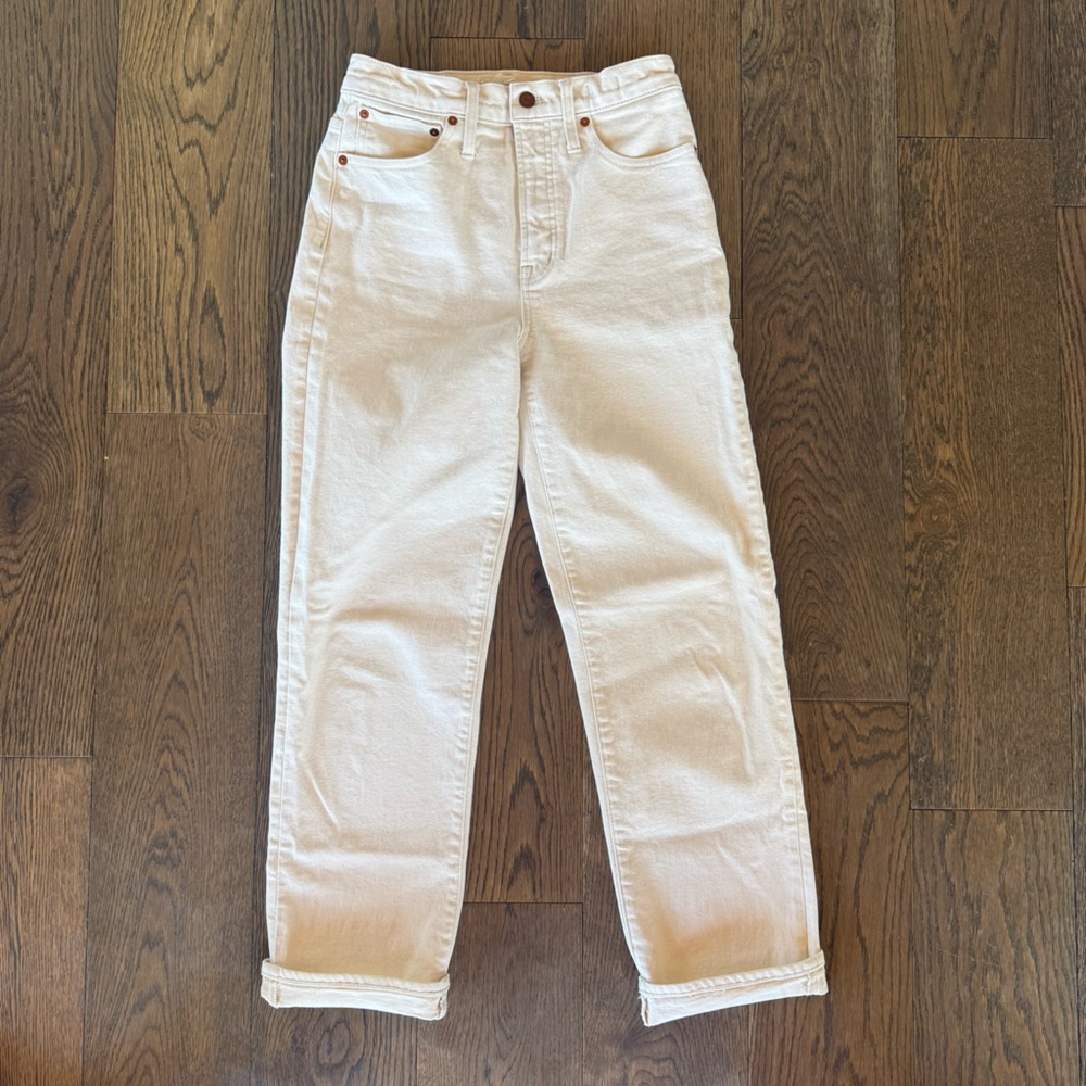 Madewell “Perfect Vintage” Cream Straight Leg Jeans - 26 - Excellent Condition